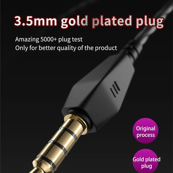 QKZ AK6 Sport Earphones with Powerful Bass – HiFi In-Ear 3.5mm with Microphone