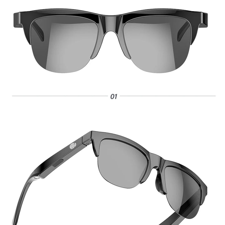 Touch Based Intelligent Bluetooth Glasses with Bone Conduction For Outdoor Sports Calls Sunglasses Business Wireless Headphones
