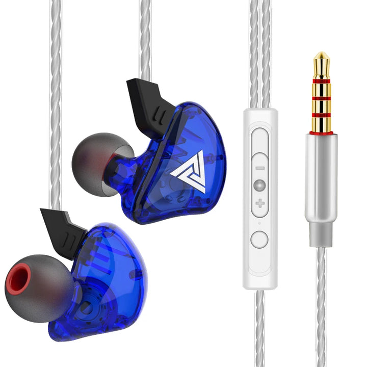 QKZ AK6 Sport Earphones with Powerful Bass – HiFi In-Ear 3.5mm with Microphone