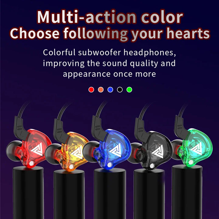 QKZ AK6 Sport Earphones with Powerful Bass – HiFi In-Ear 3.5mm with Microphone