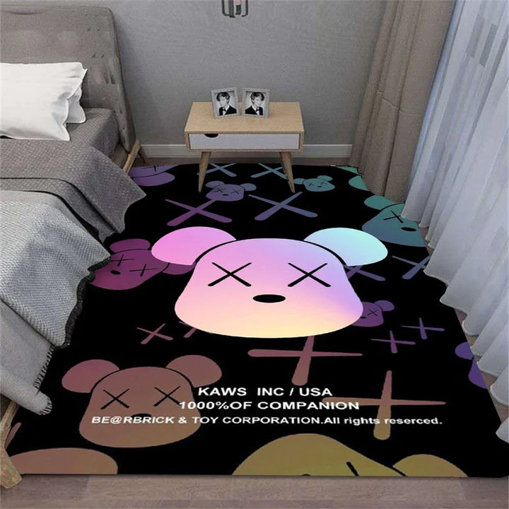 MINISO Cute Cartoon Bear Rug – Soft Non-Slip Floor Mat for Bedroom & Living Room