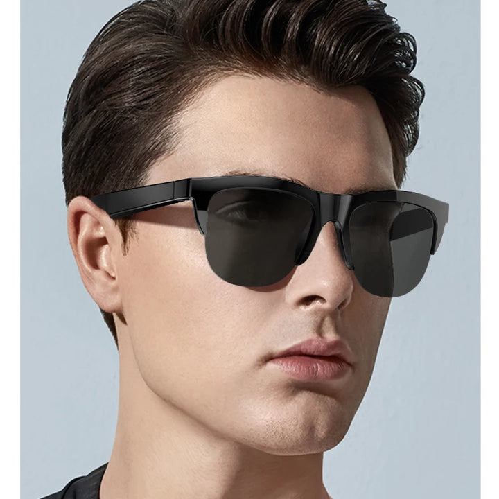 Touch Based Intelligent Bluetooth Glasses with Bone Conduction For Outdoor Sports Calls Sunglasses Business Wireless Headphones