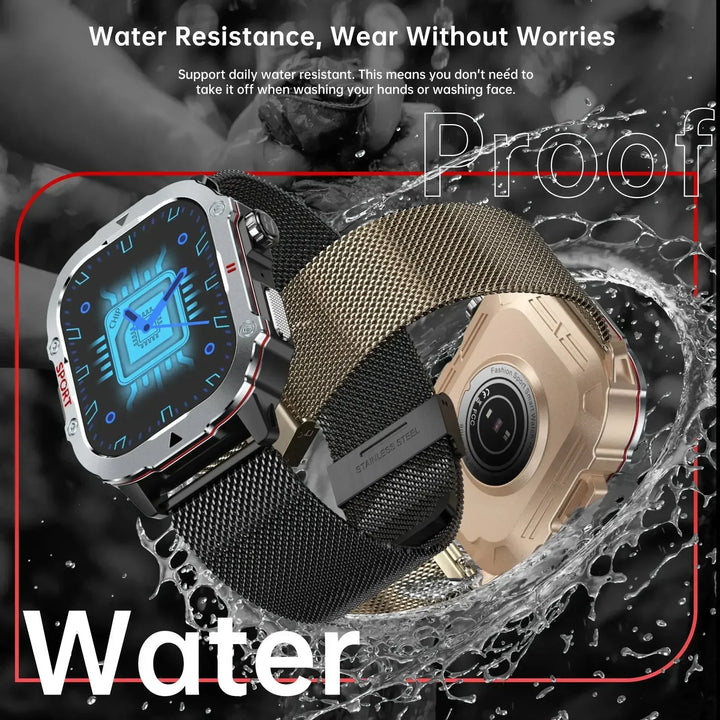 Outdoor Smart Watch Men 2.19" Screen 3AT Waterproof Watches Bluetooth Call Ai Voice Sport Smartwatch For Android Xiaomi IOS
