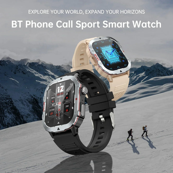 Outdoor Smart Watch Men 2.19" Screen 3AT Waterproof Watches Bluetooth Call Ai Voice Sport Smartwatch For Android Xiaomi IOS