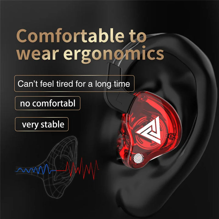 QKZ AK6 Sport Earphones with Powerful Bass – HiFi In-Ear 3.5mm with Microphone