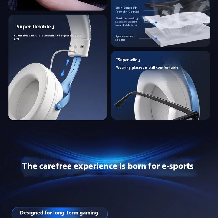 MCHOSE V9 pro Wireless Bluetooth Headset with Three Mode Microphone Noise Reduction Dynamic Sound Low Delay Office And Gaming