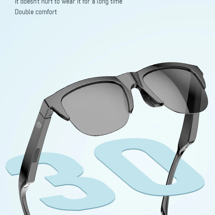 Touch Based Intelligent Bluetooth Glasses with Bone Conduction For Outdoor Sports Calls Sunglasses Business Wireless Headphones
