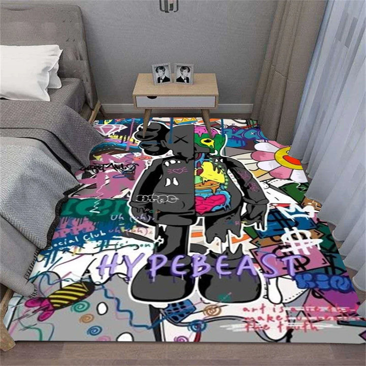 MINISO Cute Cartoon Bear Rug – Soft Non-Slip Floor Mat for Bedroom & Living Room