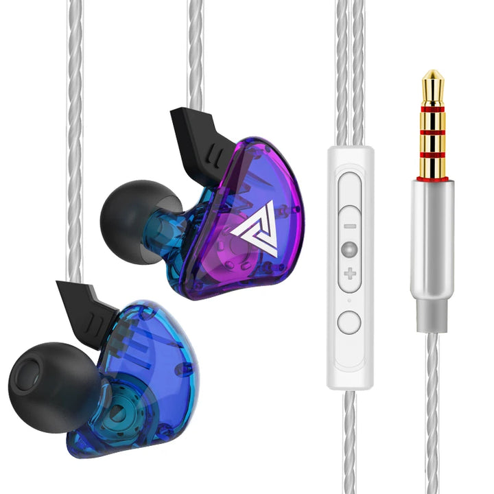 QKZ AK6 Sport Earphones with Powerful Bass – HiFi In-Ear 3.5mm with Microphone