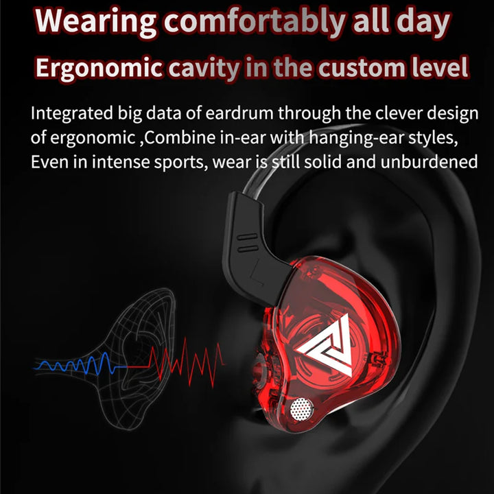QKZ AK6 Sport Earphones with Powerful Bass – HiFi In-Ear 3.5mm with Microphone