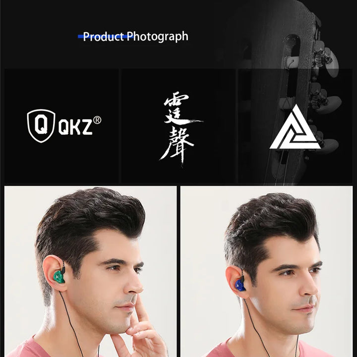 QKZ AK6 Sport Earphones with Powerful Bass – HiFi In-Ear 3.5mm with Microphone