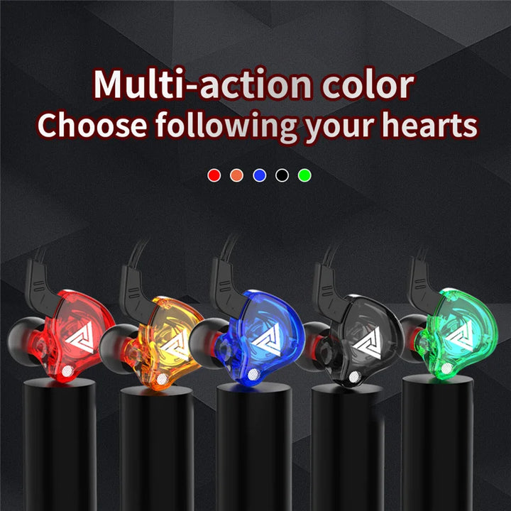 QKZ AK6 Sport Earphones with Powerful Bass – HiFi In-Ear 3.5mm with Microphone