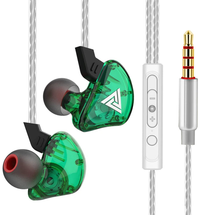 QKZ AK6 Sport Earphones with Powerful Bass – HiFi In-Ear 3.5mm with Microphone